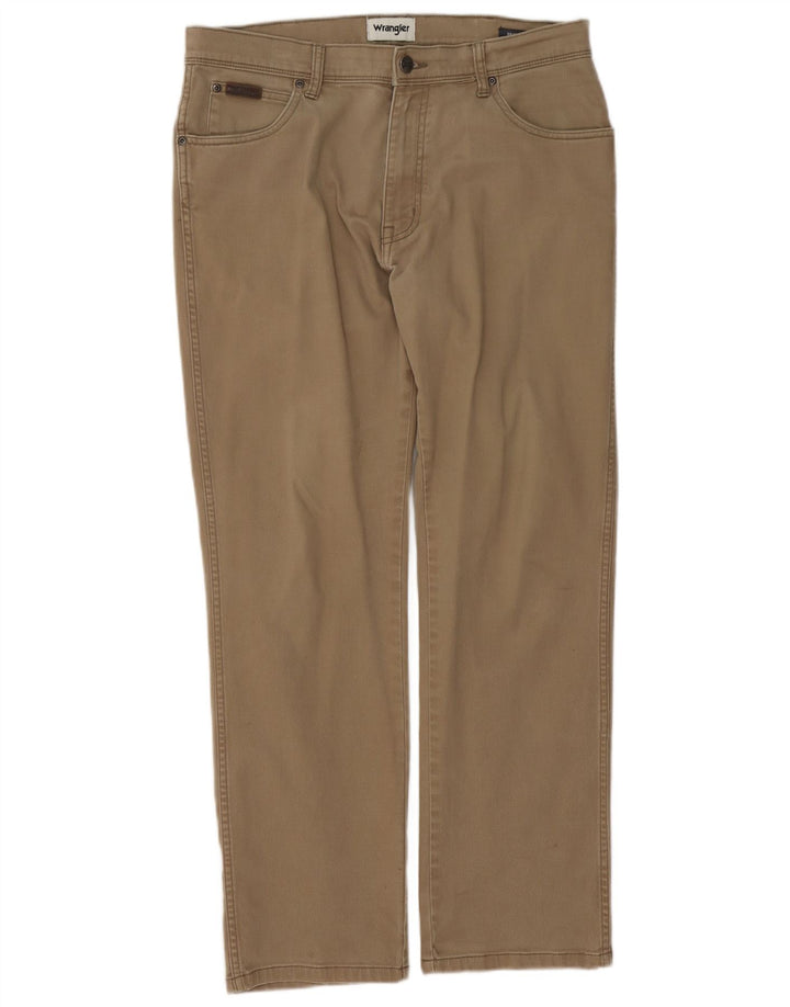 Wrangler Calça masculina reta casual W34 L30 marrom