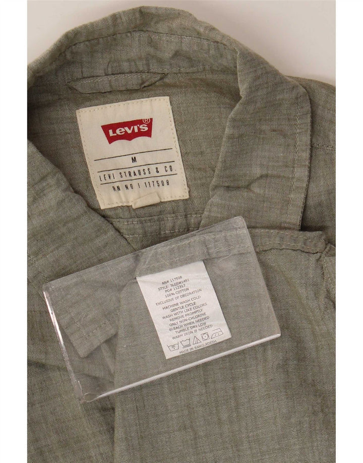 Camisa masculina de manga curta Levi's cinza médio algodão