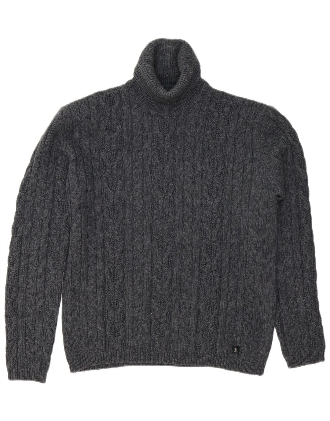 CALVIN KLEIN JEANS Suéter feminino oversized com gola redonda Reino Unido 18 XL cinza