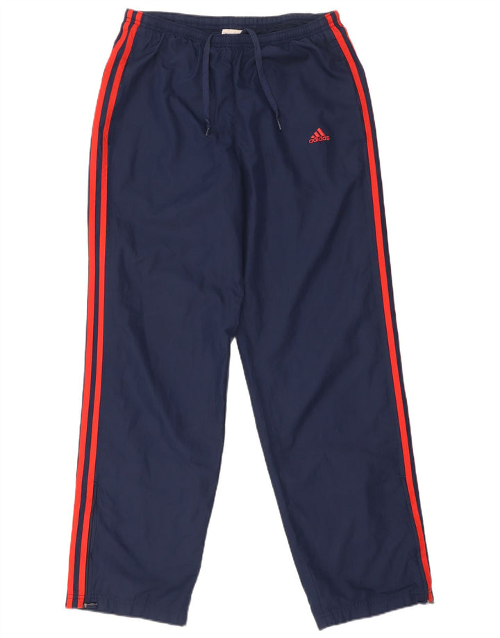 Calça de treino masculina Adidas pequena azul marinho poliéster