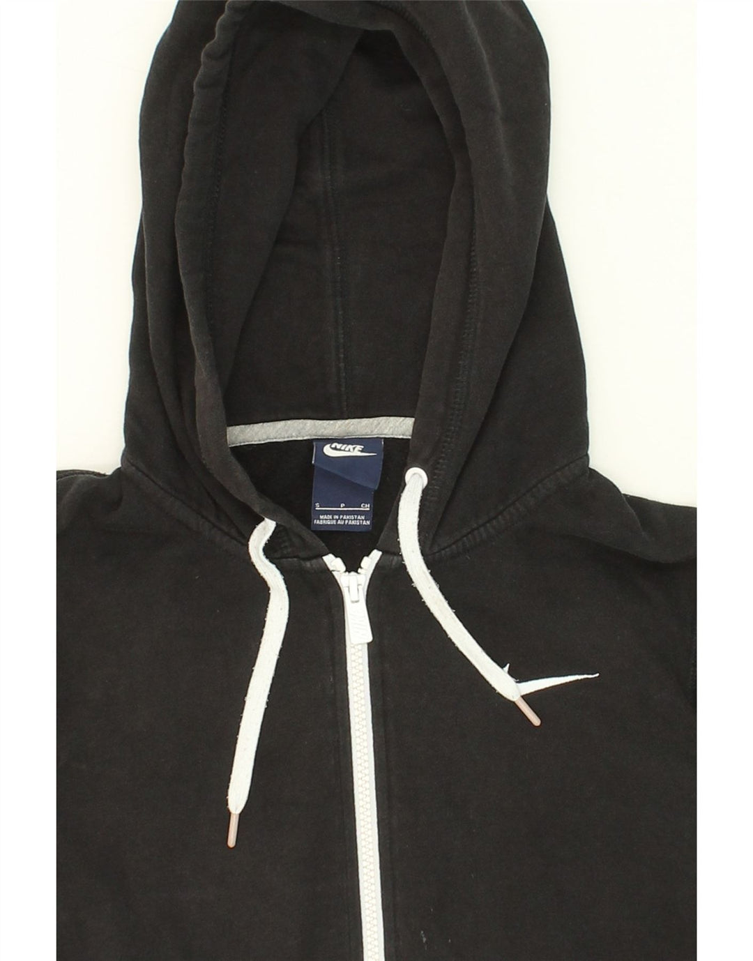 NIKE Womens Zip Hoodie Sweater UK 10 Small Black Cotton Vintage Nike and Second-Hand Nike from Messina Hembry 