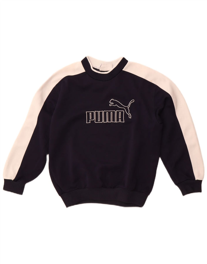 Puma Boys Graphic Sweatshirt Jumper 11-12 Anos Médio Azul Marinho