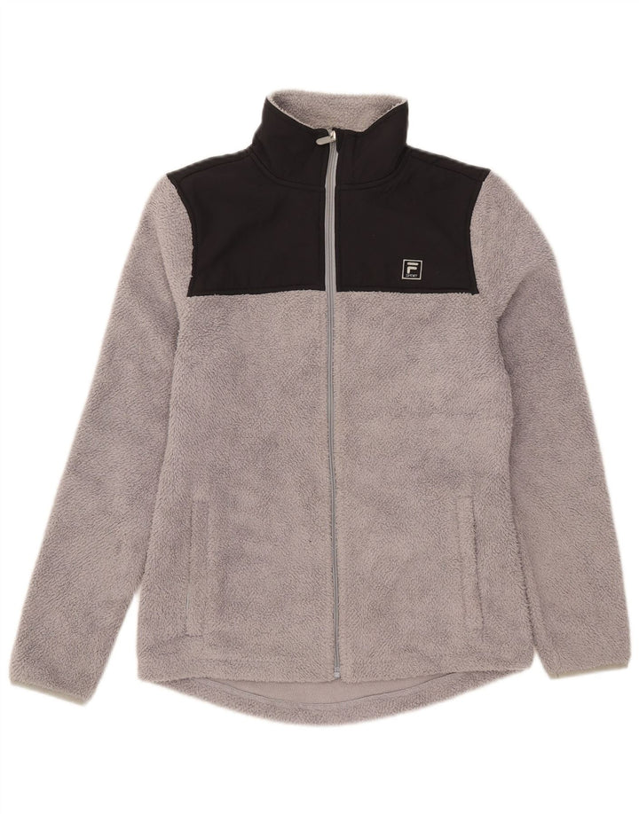 Jaqueta de lã feminina Fila UK 6 XS cinza colorblock poliéster