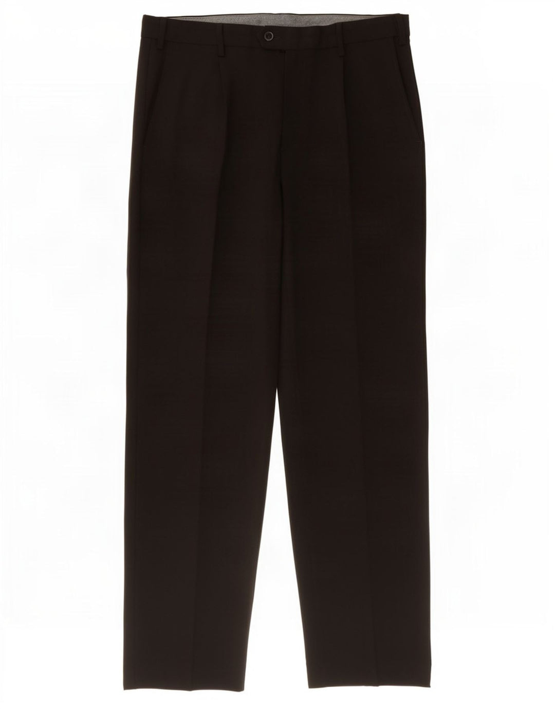 Calça de terno regular masculina Marks & Spencer W36 L33 poliéster preto