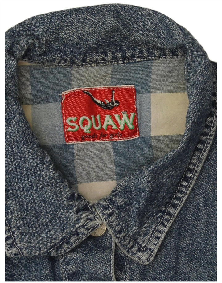 Colete jeans feminino Squaw UK 10 pequeno azul