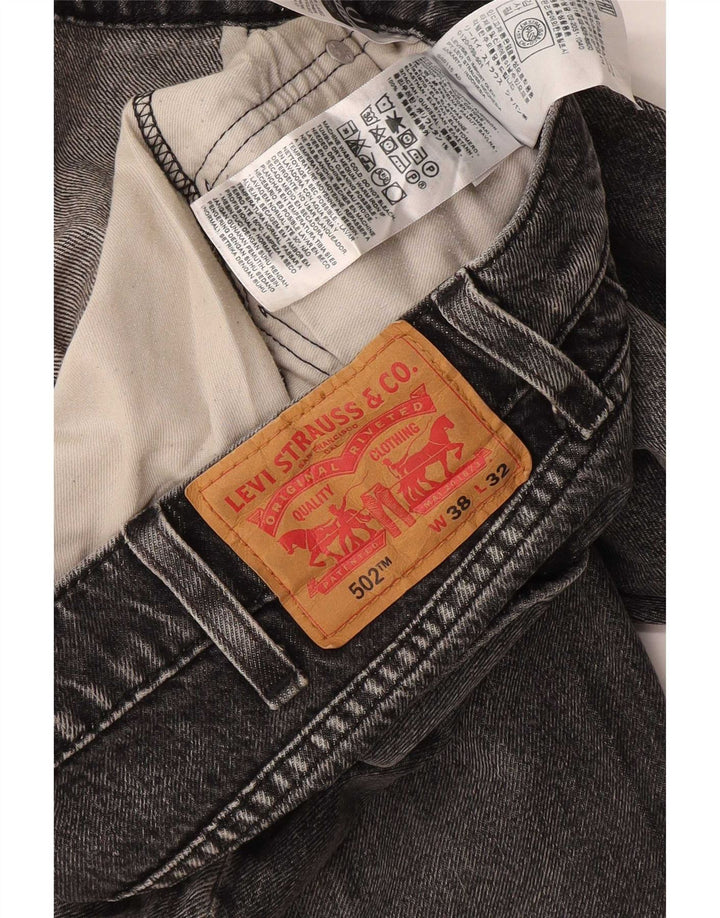 Calça jeans masculina Levi's 502 Tapered W38 L32 cinza algodão