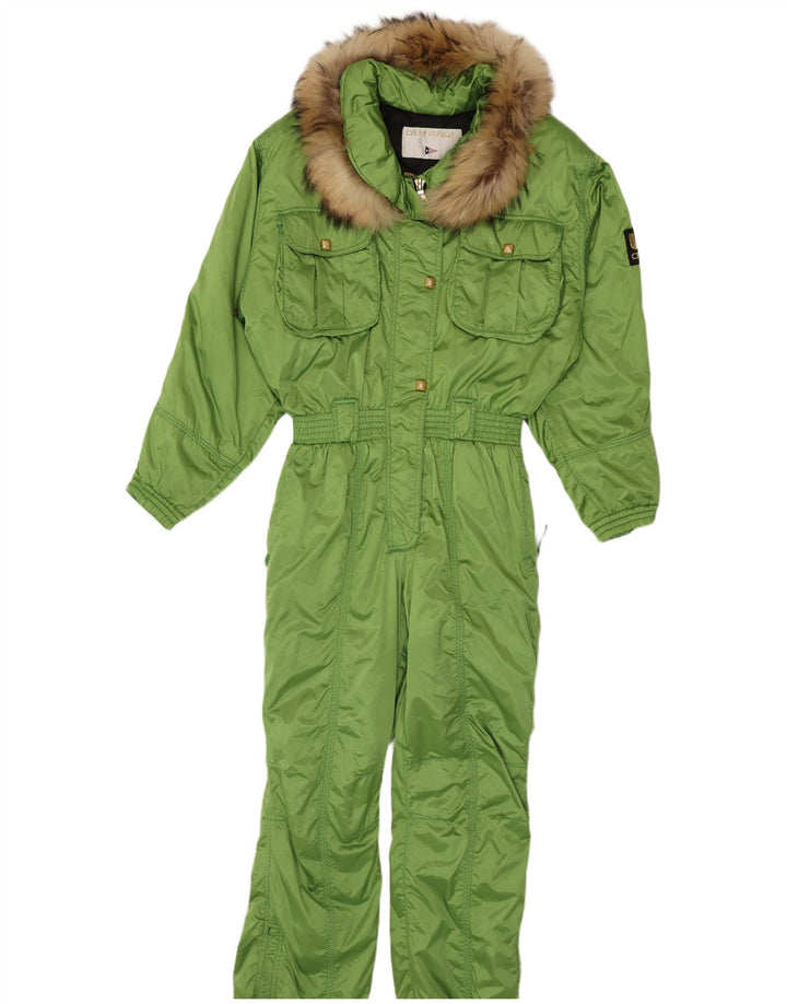 Macacão de esqui com capuz feminino Outrage UK 14 poliéster verde grande