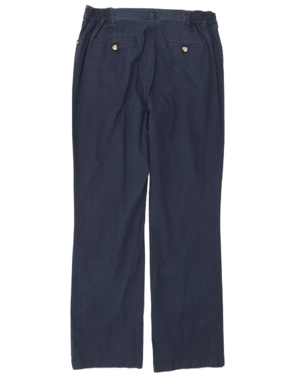 Calça casual feminina Traders cintura alta UK 12 médio W30 L30 azul marinho