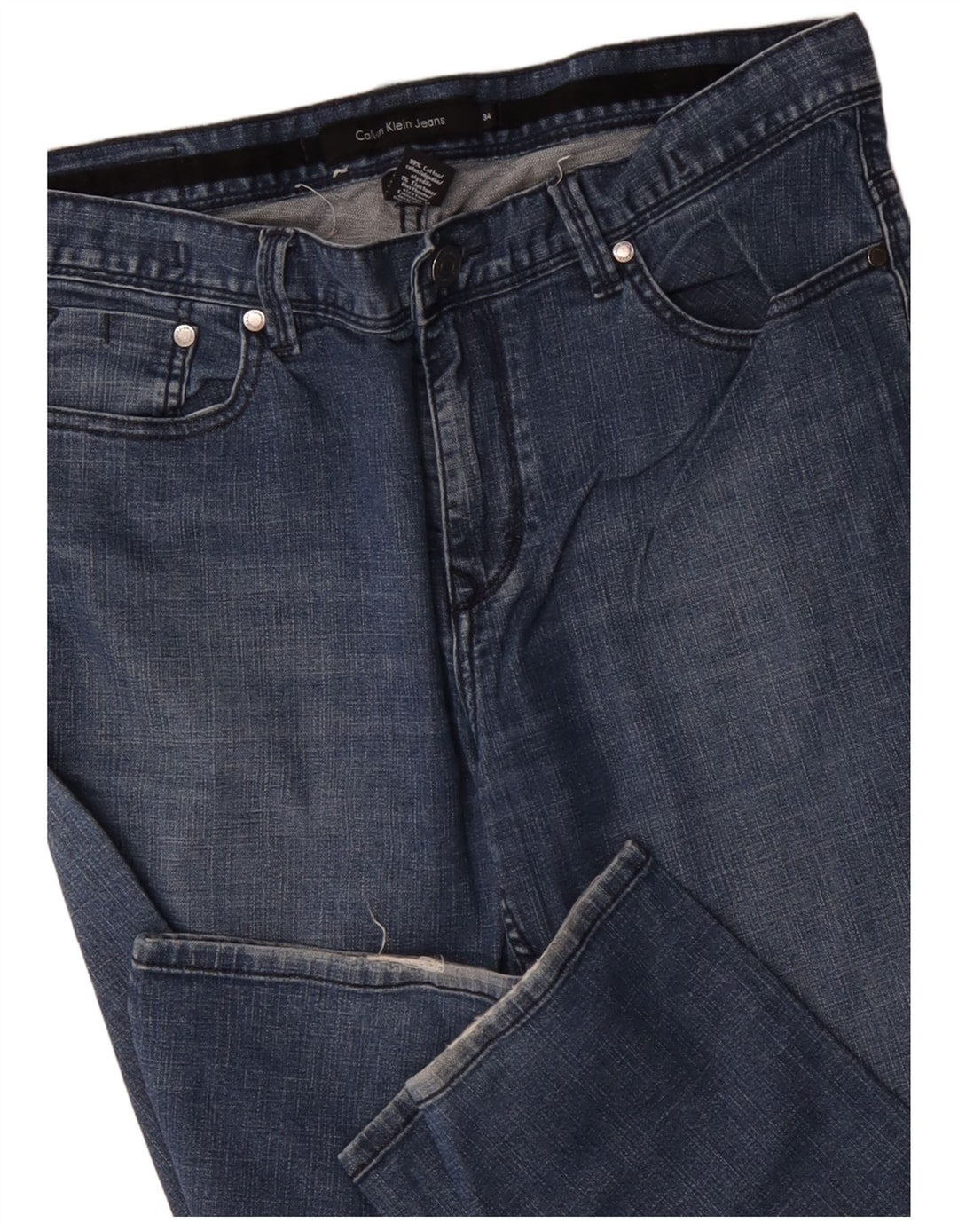 Calça jeans reta masculina CALVIN KLEIN W34 L30 algodão azul
