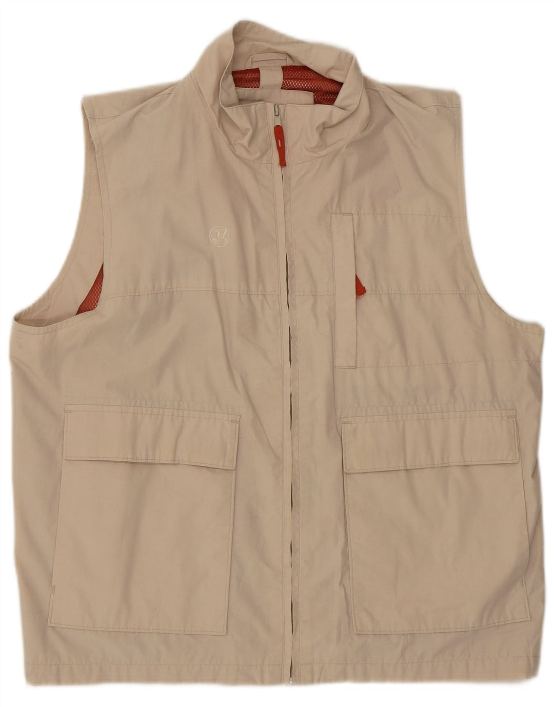 BRUGI Mens Utility Gilet UK 40 Large Beige Polyester