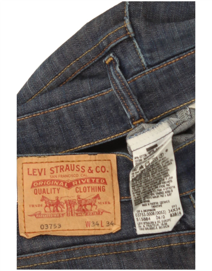Calça jeans reta masculina Levi's W34 L34 azul marinho algodão