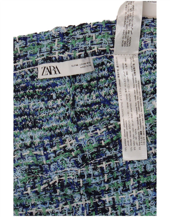 Calça feminina reta casual ZARA médio W30 L27 xadrez multicolorido