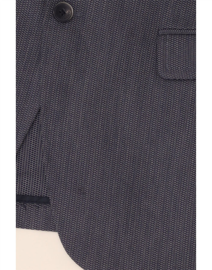 Jaqueta blazer masculina ZARA com 2 botões EU 50 poliéster azul marinho médio