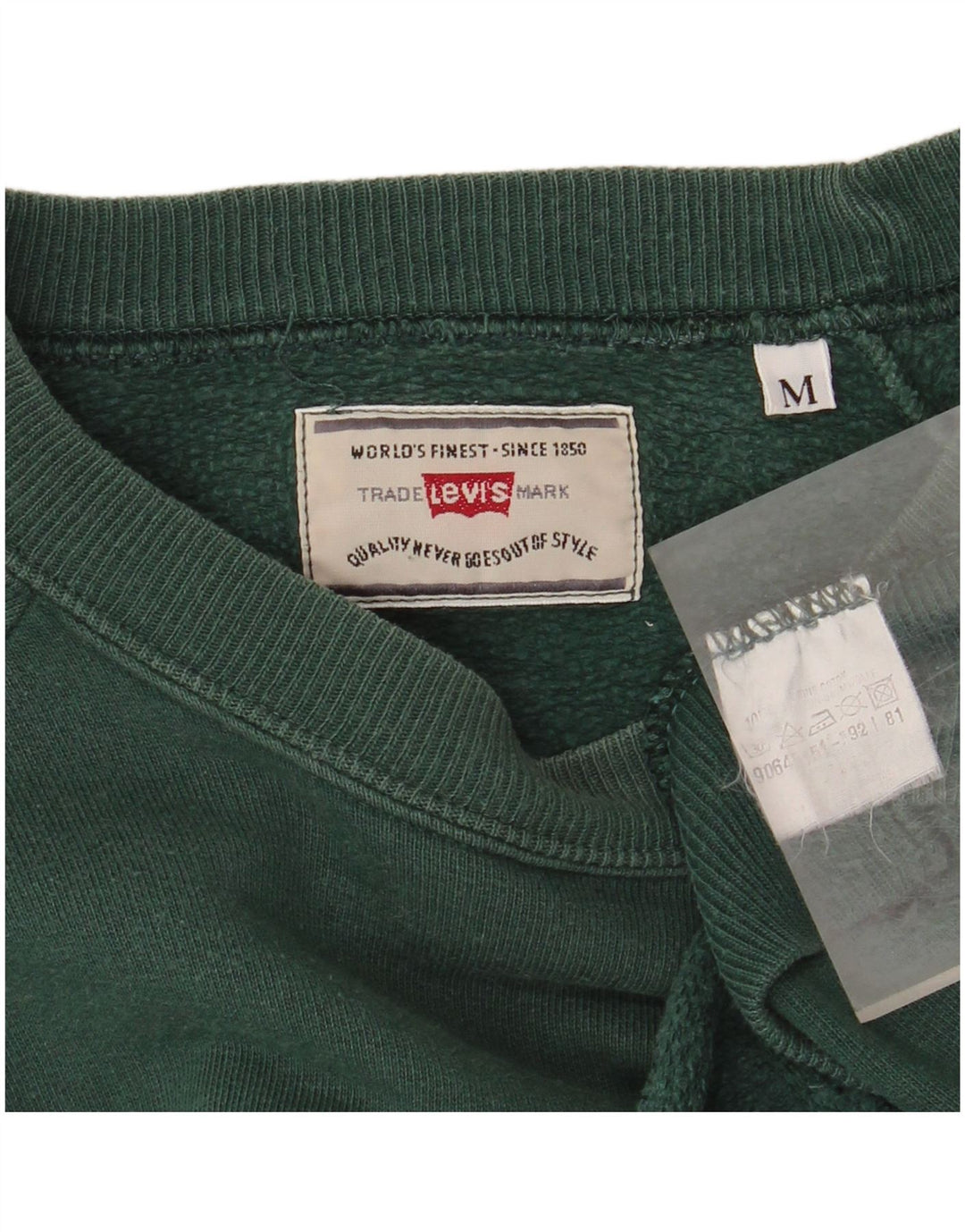Moletom feminino LEVI'S com ajuste solto, Reino Unido 14, algodão verde médio