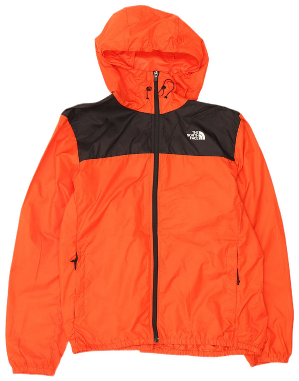 Jaqueta de chuva masculina com capuz The North Face UK 40 grande bloco colorido laranja