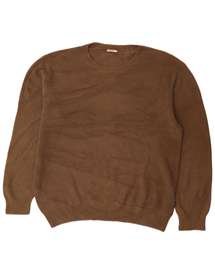 Suéter masculino Carrera com gola redonda 2XL algodão marrom