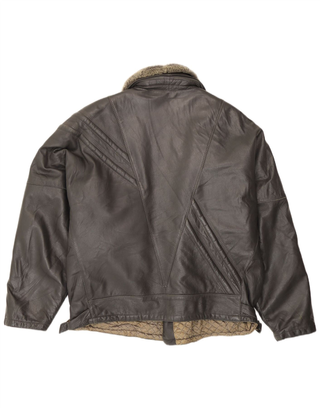 Jaqueta masculina de couro vintage para motociclista Reino Unido 40 couro preto grande