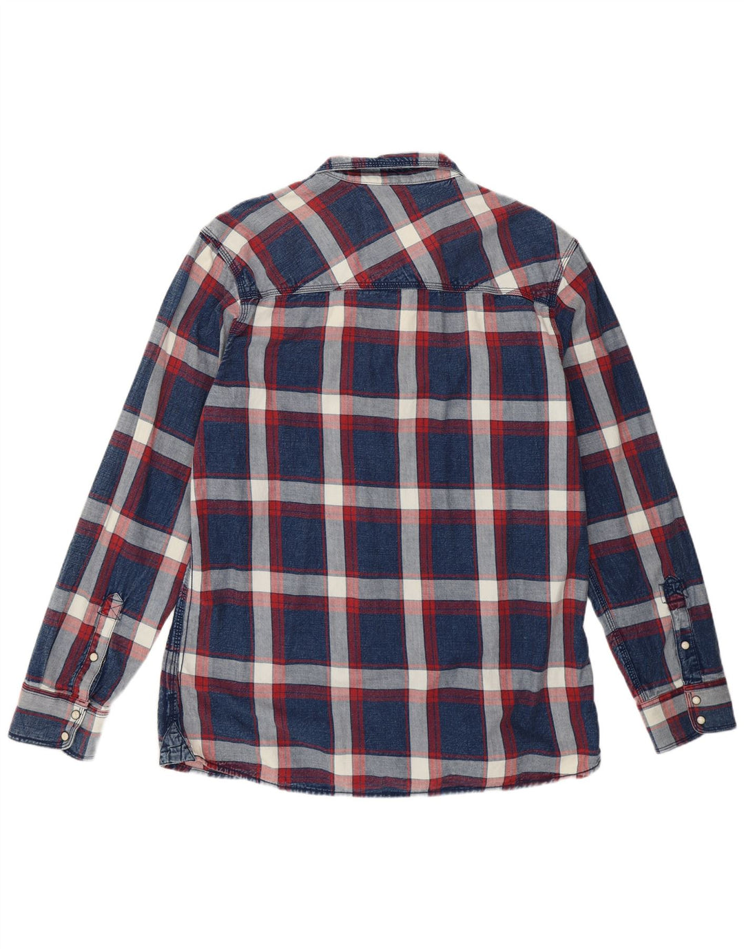 Camisa masculina Slim Fit Tom Tompson 2XL algodão xadrez azul marinho