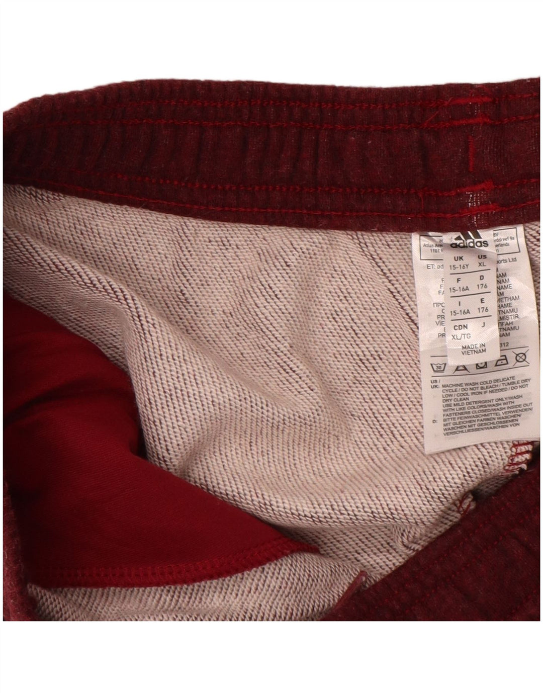 Calças de treino adidas menino 15-16 anos algodão borgonha