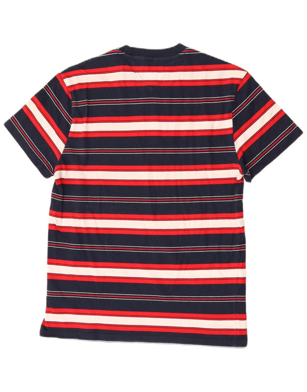 Tommy Hilfiger Camiseta masculina de manga curta Top médio listrado multicolorido