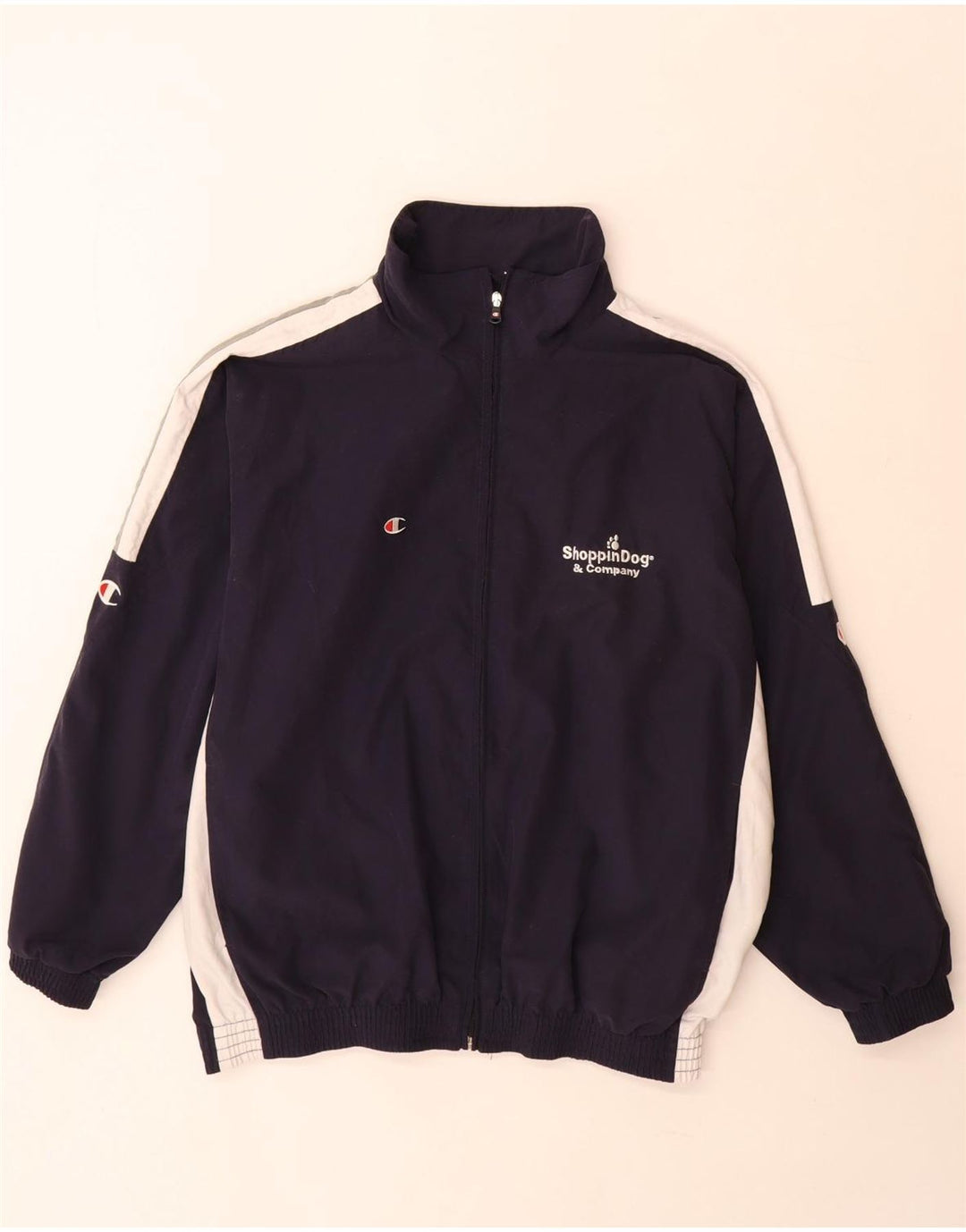 Jaqueta masculina de agasalho Champion médio azul marinho poliéster colorblock