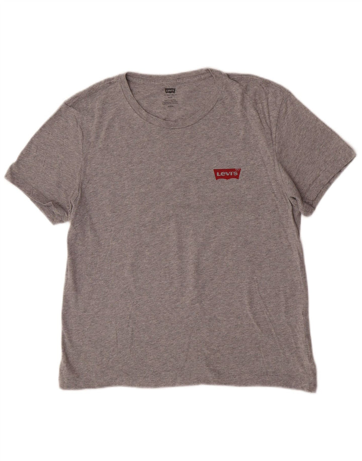 Camiseta feminina Levi's Slim Graphic UK 14 cinza médio