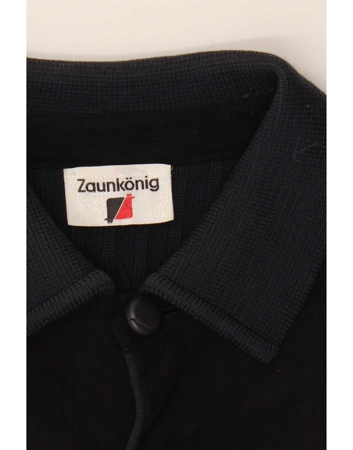 Suéter cardigã masculino vintage médio azul marinho colorblock