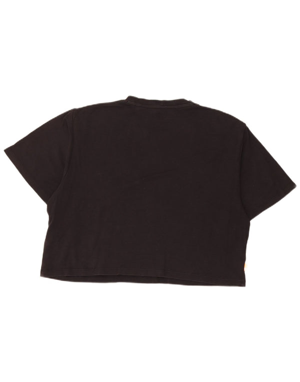 Camiseta feminina Timberland Crop Relaxed Fit Graphic UK 14 Médio Preto
