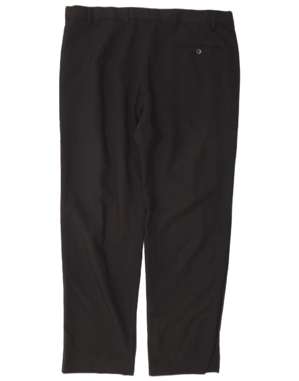 Calça masculina de terno regular Marks & Spencer W38 L31 poliéster preto