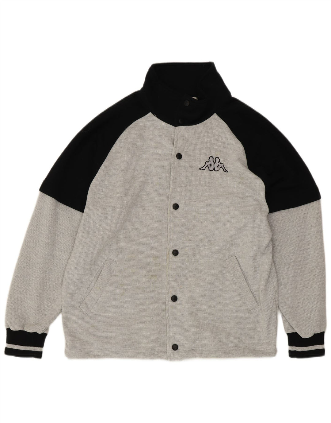 Jaqueta masculina KAPPA Graphic Loose Fit Varsity pequeno bloco cinza