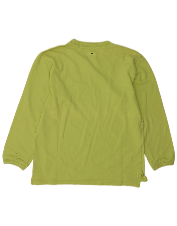 Adidas Womens Sweatshirt Jumper UK 12 Médio Algodão Verde