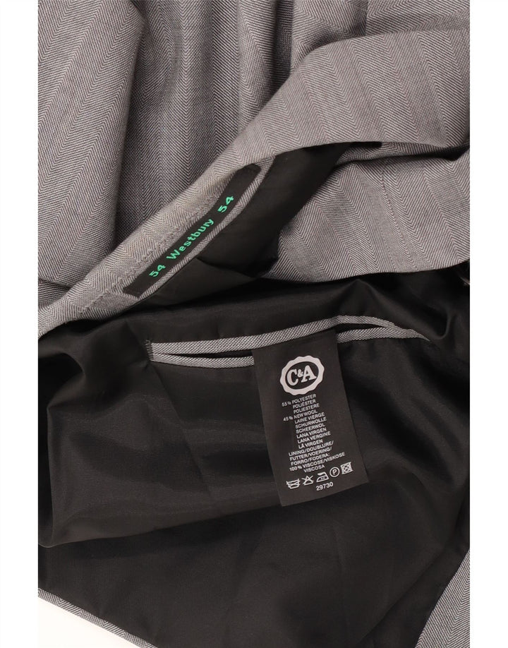 Jaqueta blazer masculina C&A com peito duplo IT 54 2XL poliéster cinza