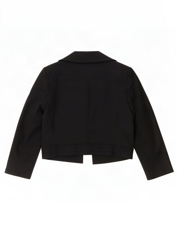 Jaqueta Bolero Feminina Oasis Crop Manga 3/4 Aberta Reino Unido 10 Pequena Lã Preta