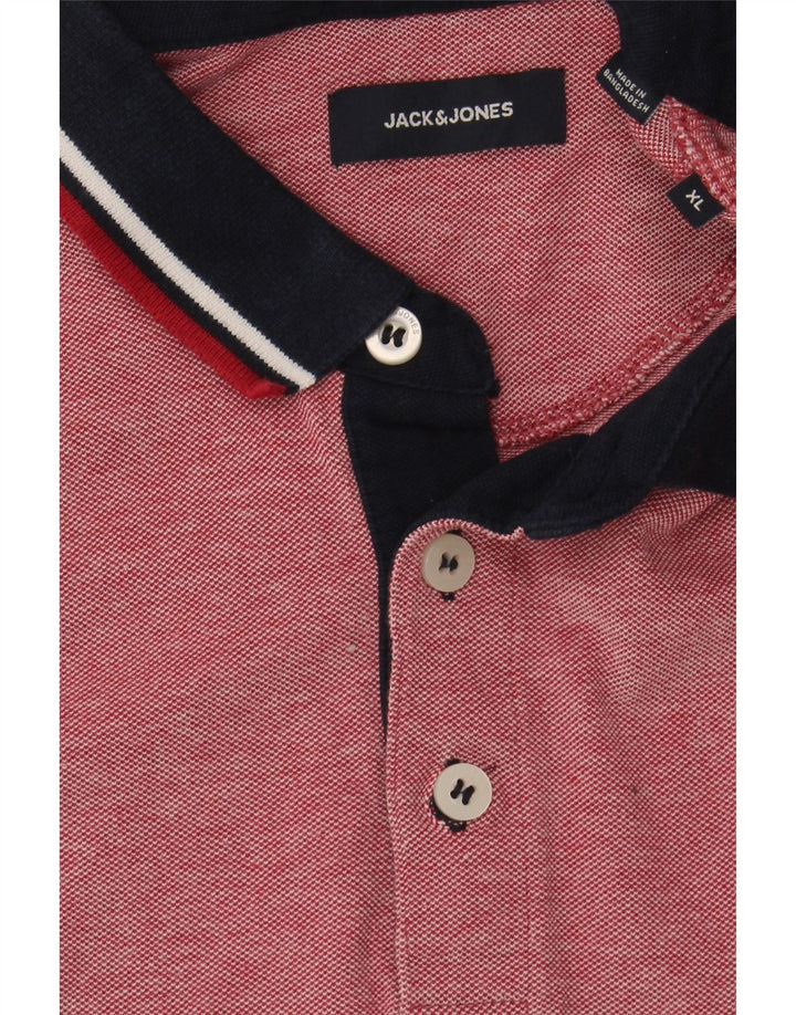 JACK & JONES Mens Polo Shirt XL Pink Cotton Vintage Jack & Jones and Second-Hand Jack & Jones from Messina Hembry 