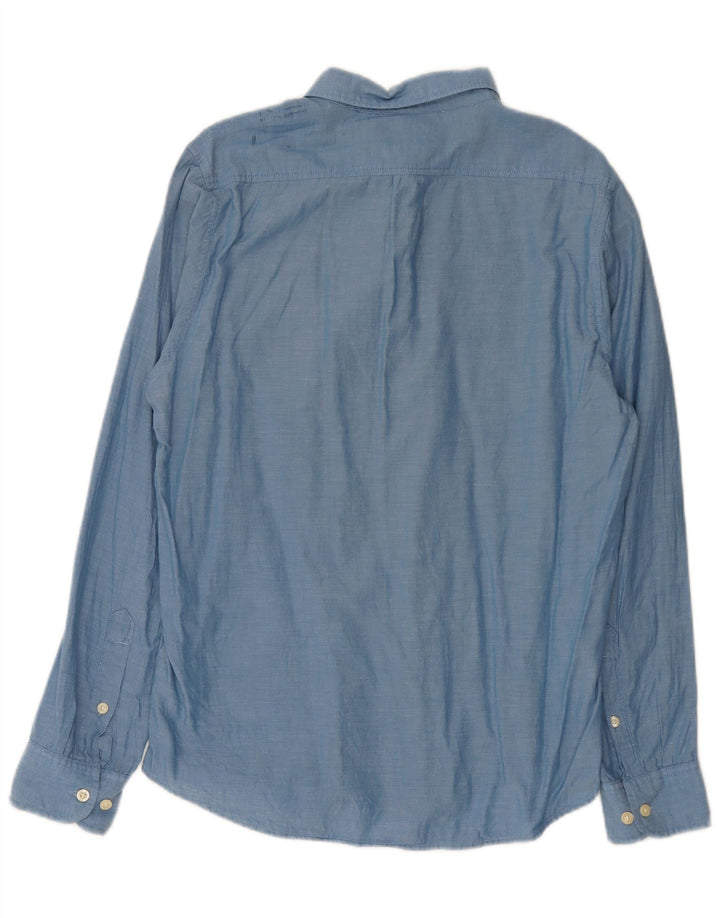 Camisa masculina Lee algodão azul médio