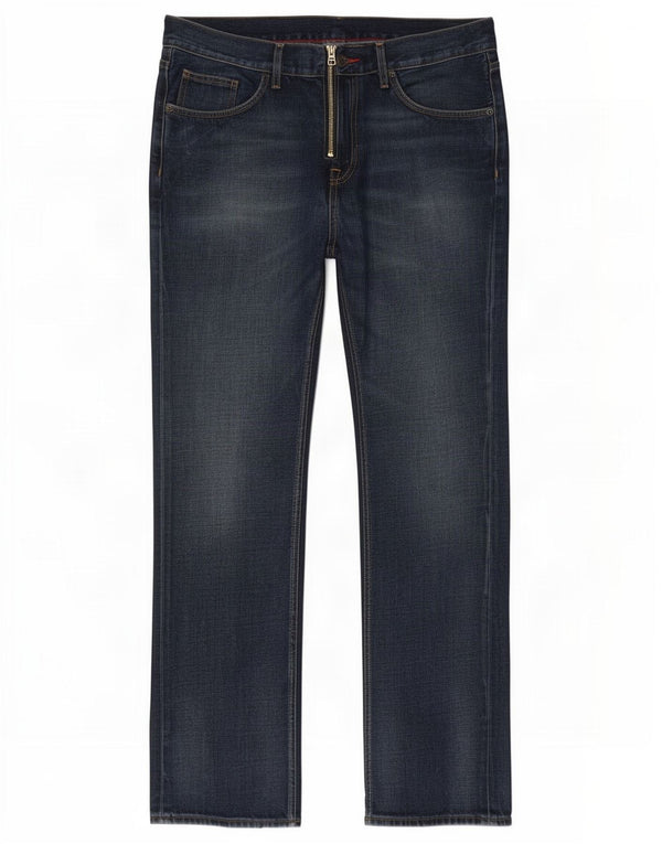 Jeans retos masculinos Tommy Hilfiger W34 L32 algodão azul