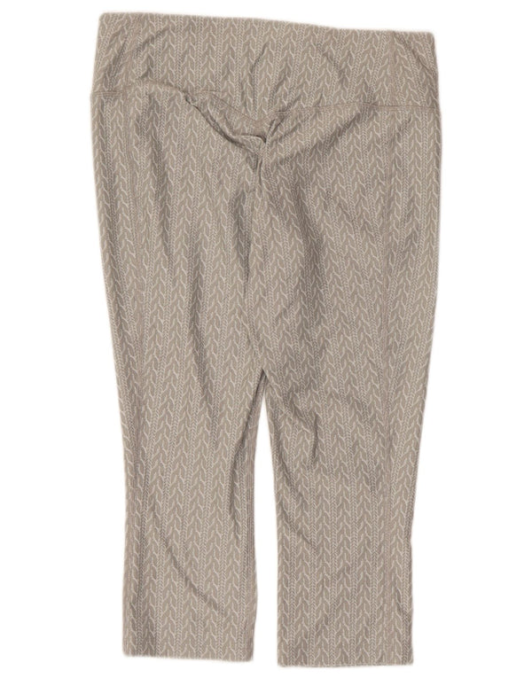 Nike Womens Dri Fit Capri Leggings UK 14 Medium Grey Geometric Polyester