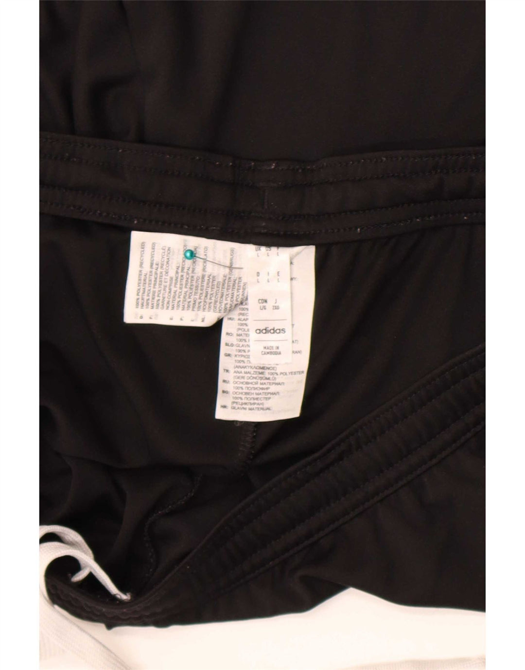 Shorts esportivos masculinos Adidas grande poliéster preto