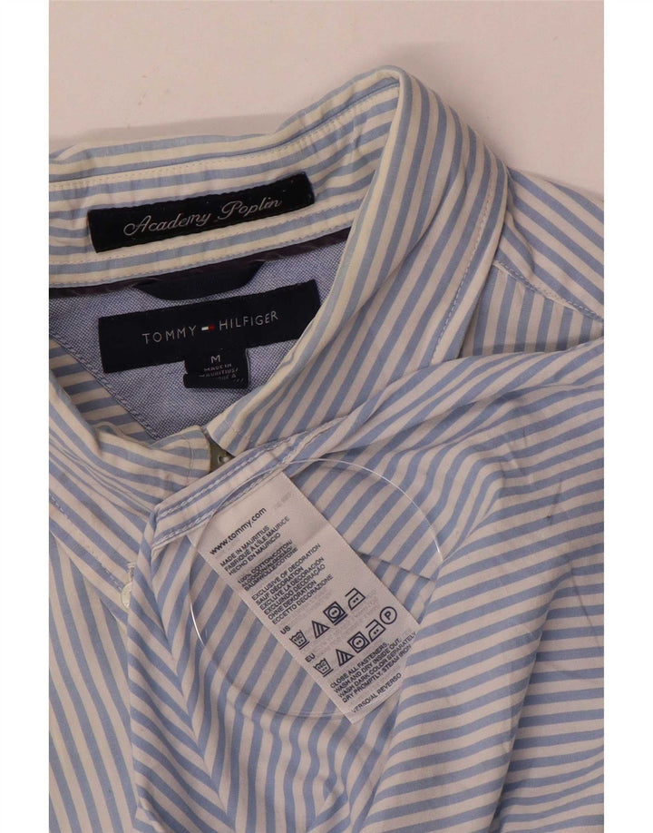 Camisa masculina Tommy Hilfiger de algodão listrado azul médio