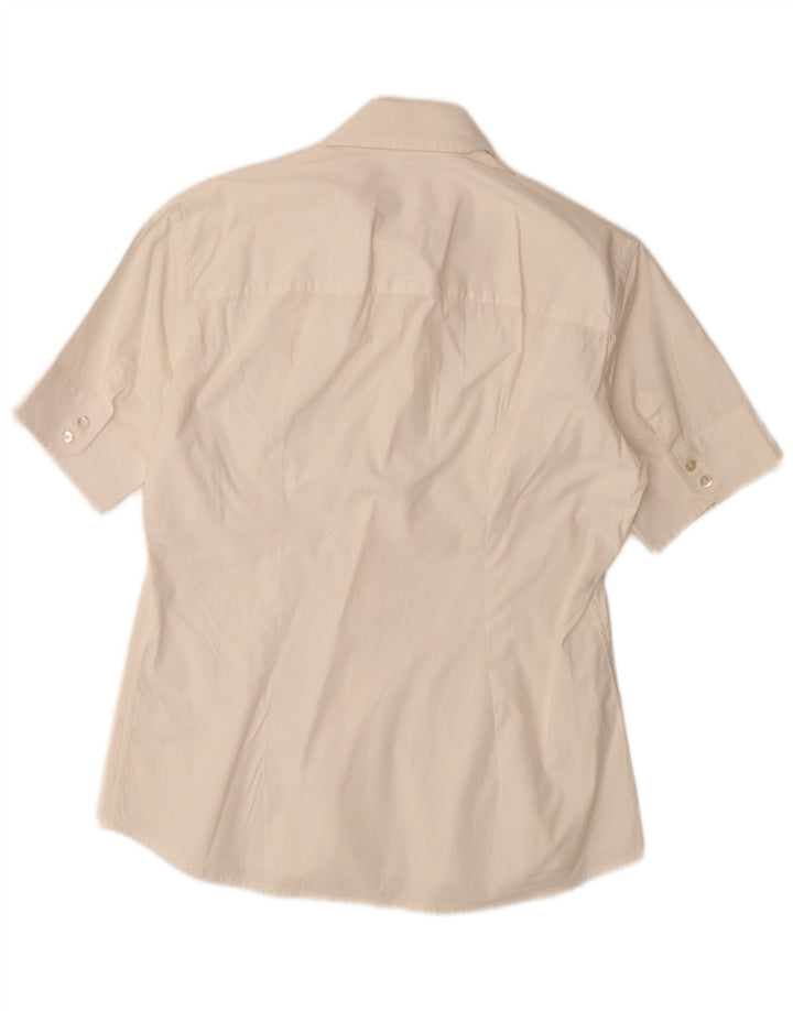 Camisa feminina de manga curta Daniele Alessandrini UK 14 médio branco