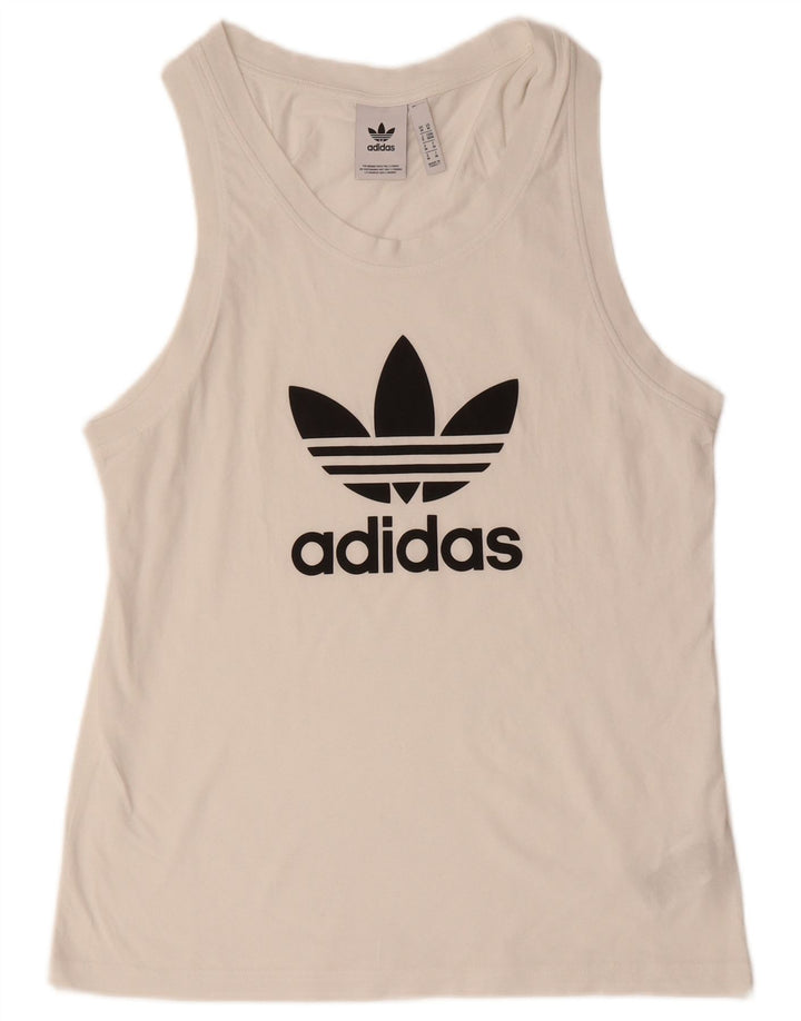 ADIDAS Mens Graphic Vest Top Médio Algodão Branco