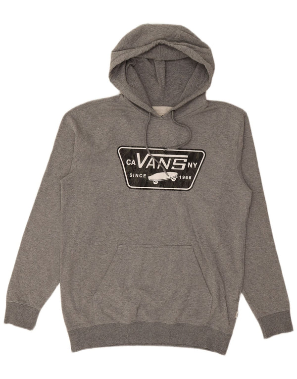 VANS Mens Graphic Hoodie Jumper Médio Cinza Algodão Flecked