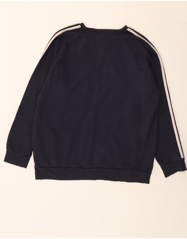 Adidas feminino oversized moletom jumper reino unido 12/14 médio azul marinho algodão