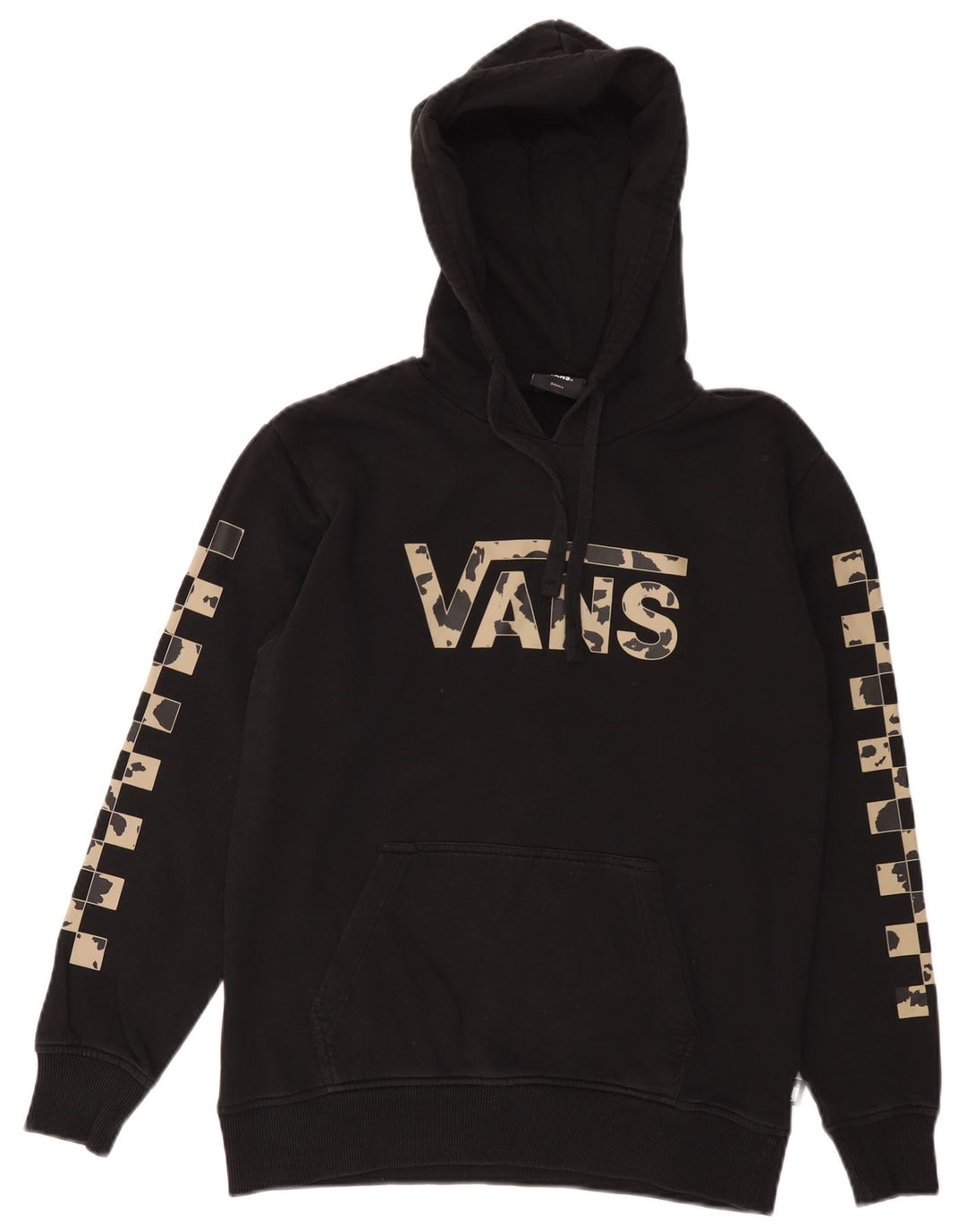 VANS Mens Graphic Hoodie Jumper Small Black Cotton