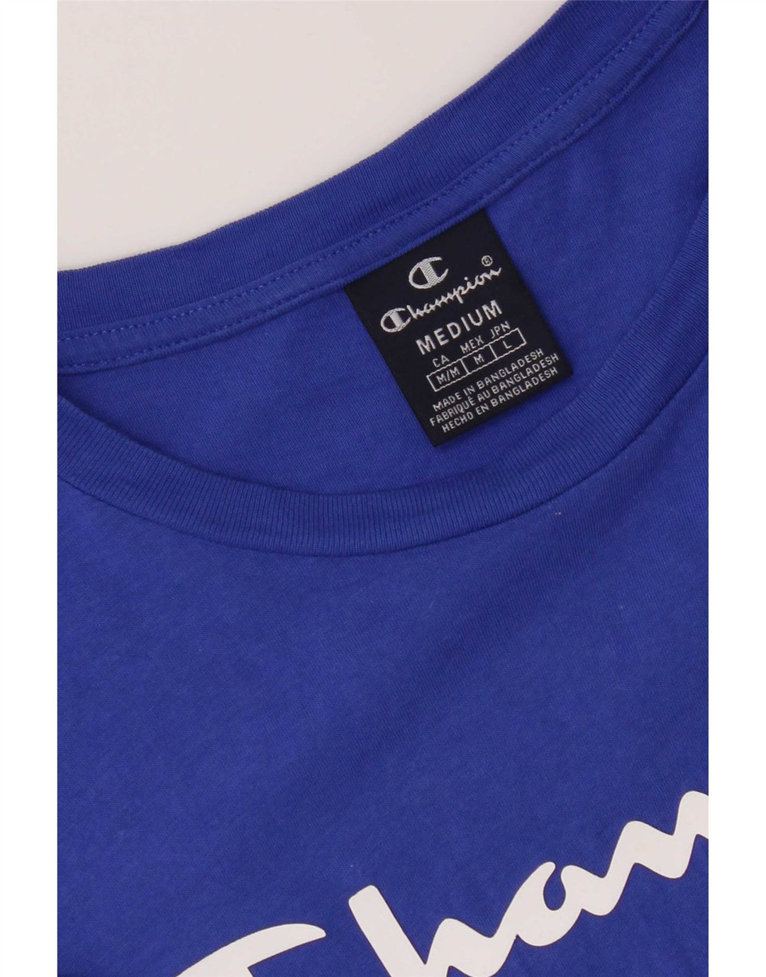 Camiseta gráfica masculina Champion azul médio