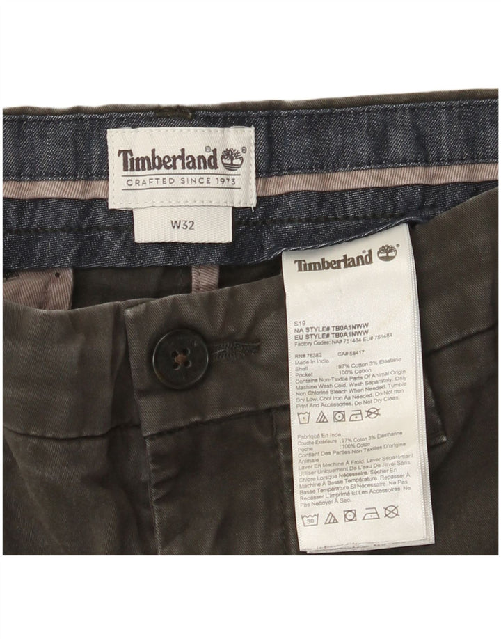 Timberland Mens Chino Shorts W32 Médio Algodão Cinza