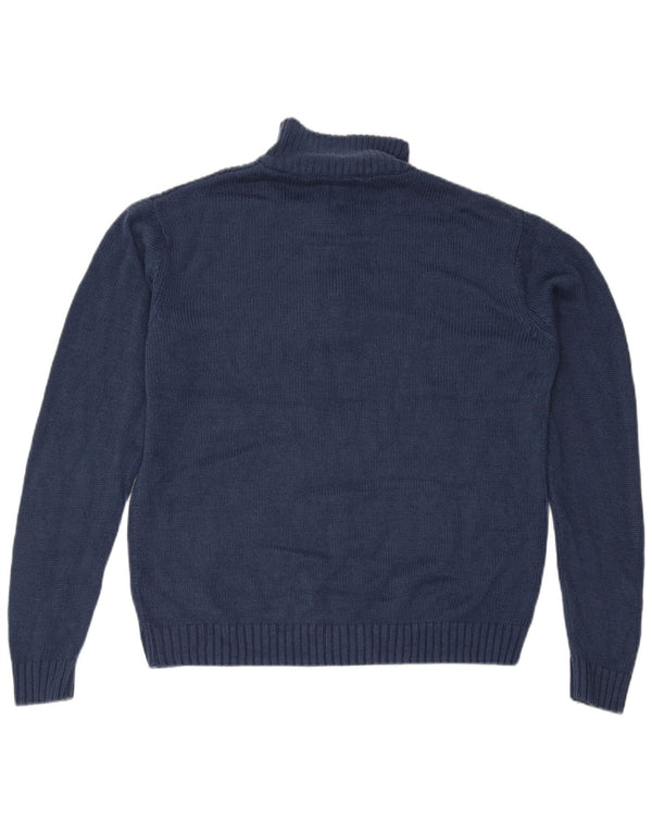 Suéter masculino Pierre Cardin com zíper e gola 2XL azul marinho acrílico