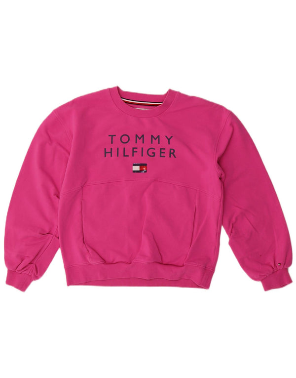Suéter gráfico Tommy Hilfiger para meninas 13-14 anos algodão rosa