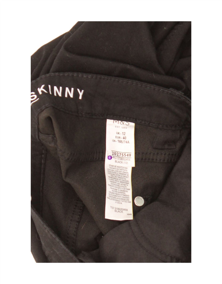 Calças cortadas femininas Marks & Spencer UK 12 médio W30 L22 pretas