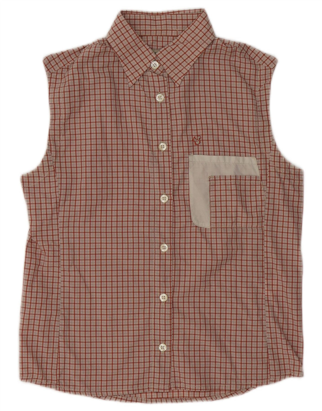Camisa feminina sem mangas Bailo UK 14 poliamida xadrez vermelha média